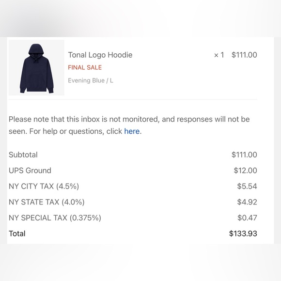 Aime Leon dore hoodie evening blue large - Picture 7 of 7